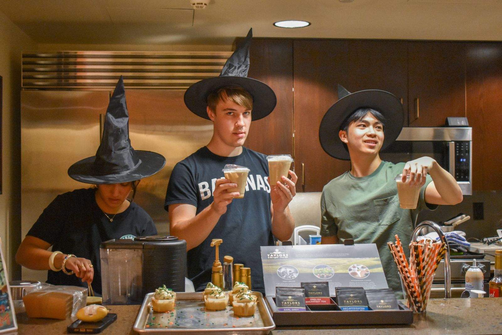 3 boys selling coffee