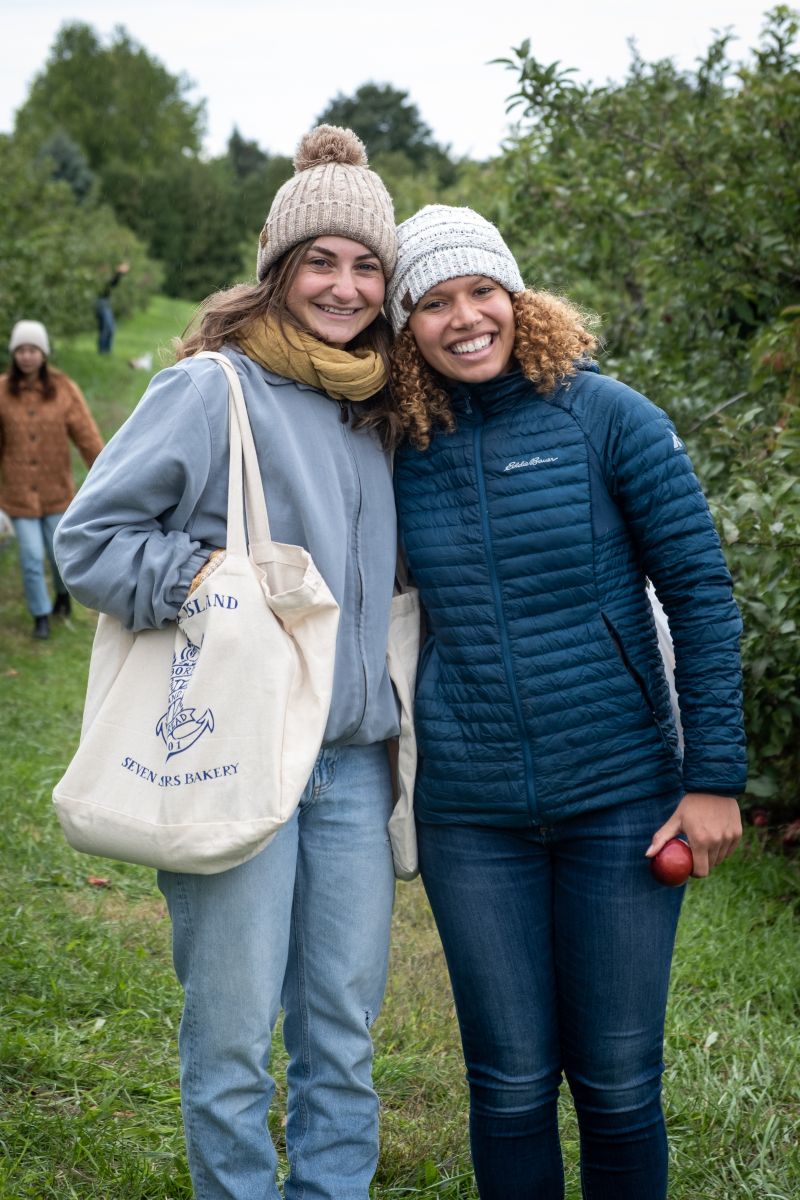 Piack and Natali having fun at the orchard