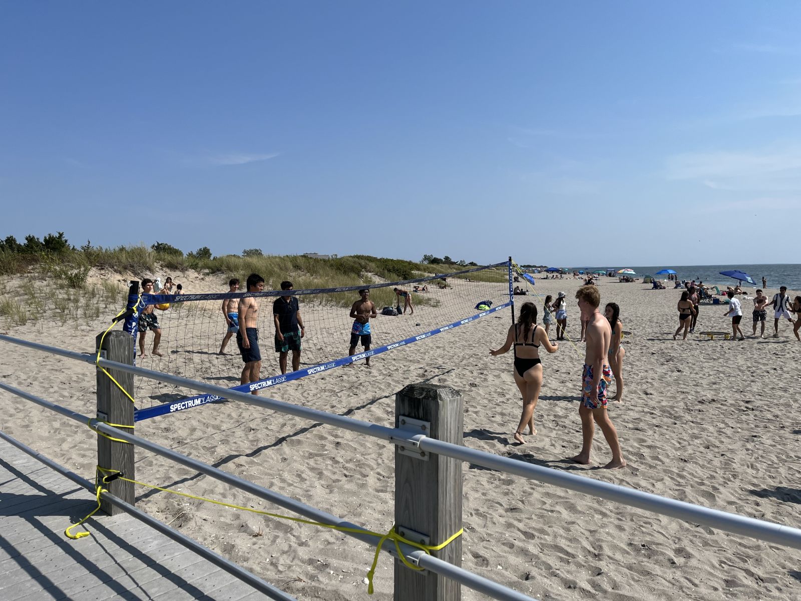 The Herd playing volleyball at the Hammonasset Beach State Park