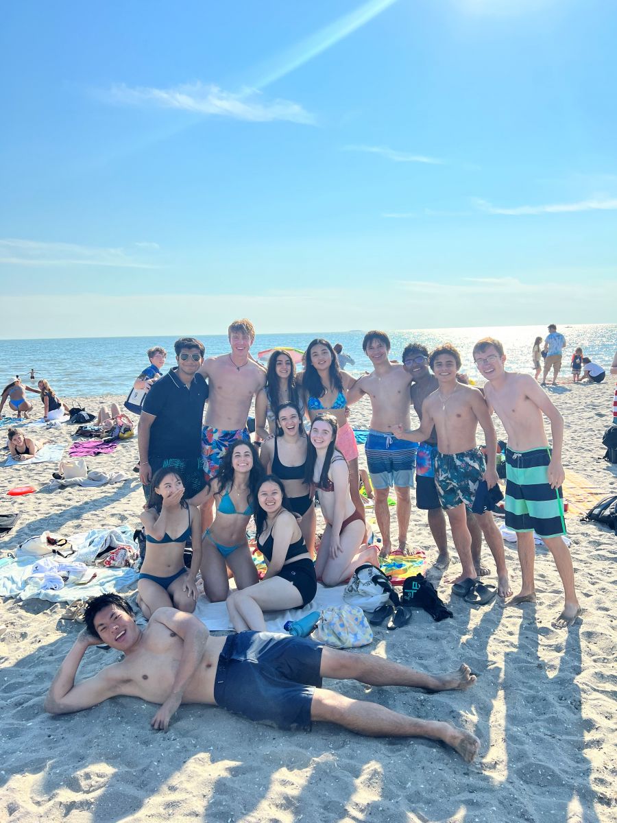 The Herd posing at the beach sand
