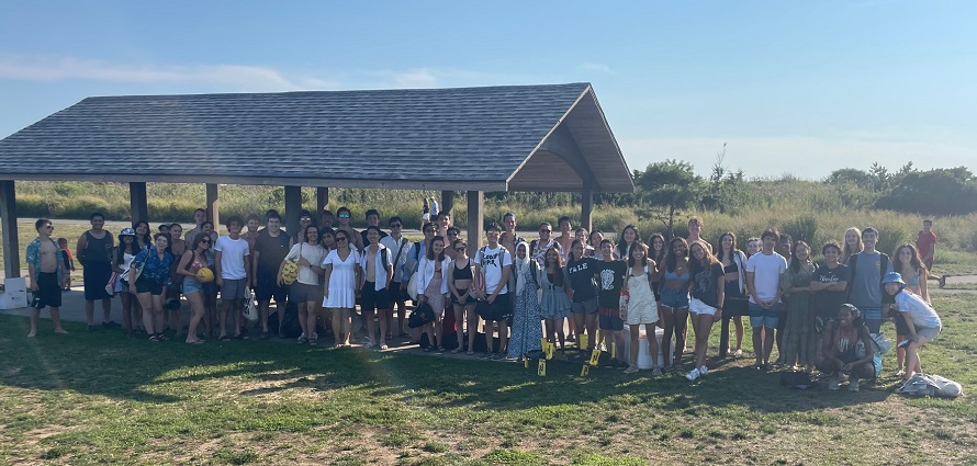 All of The Herd under a small picnic area at the beach state park