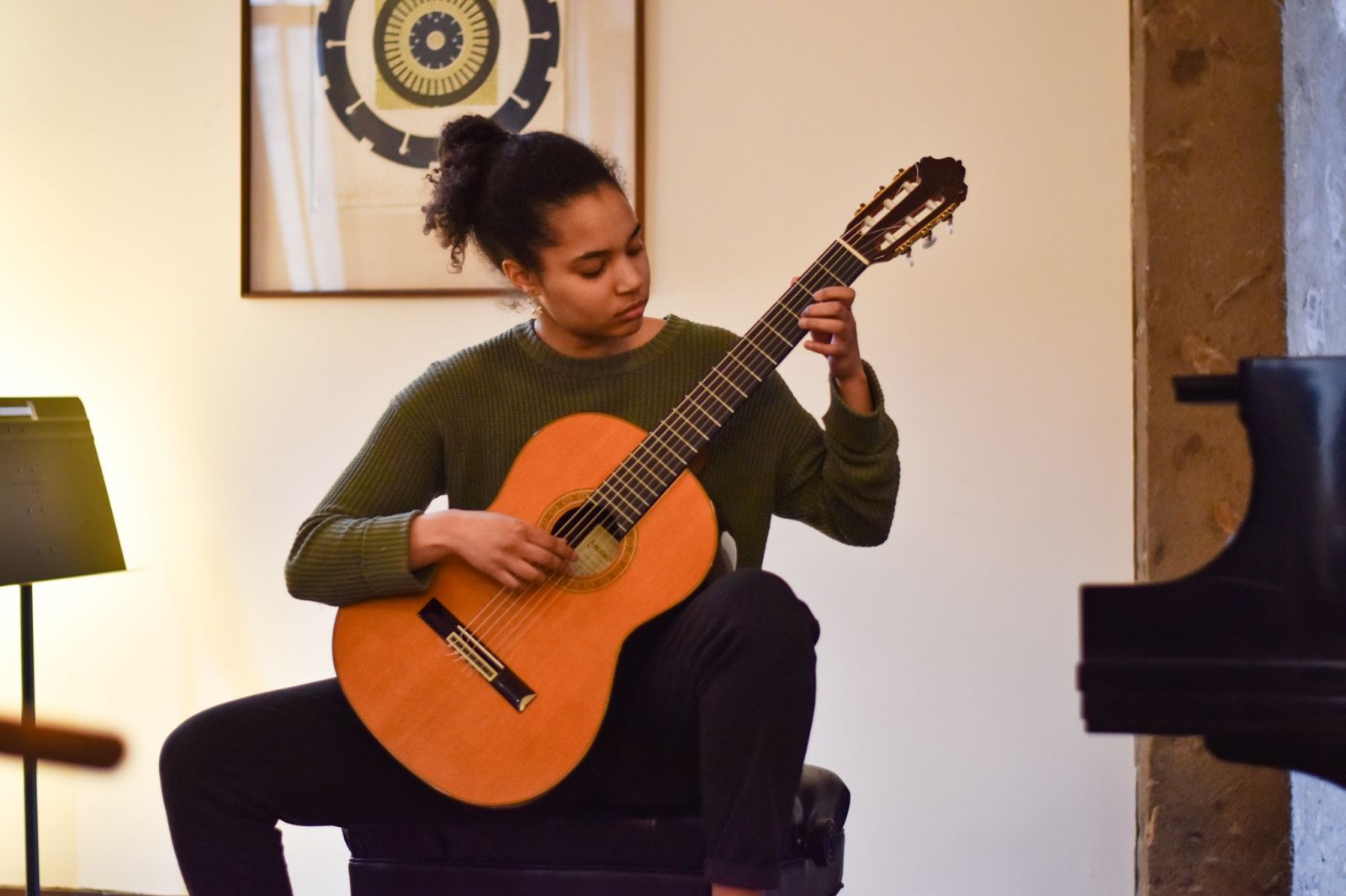 Arts week 2023 playing classical guitar