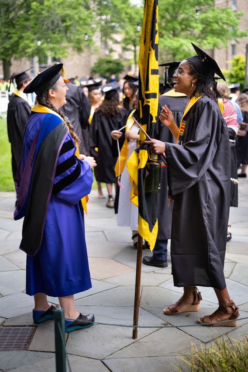 Students lining up for Commencement 2024