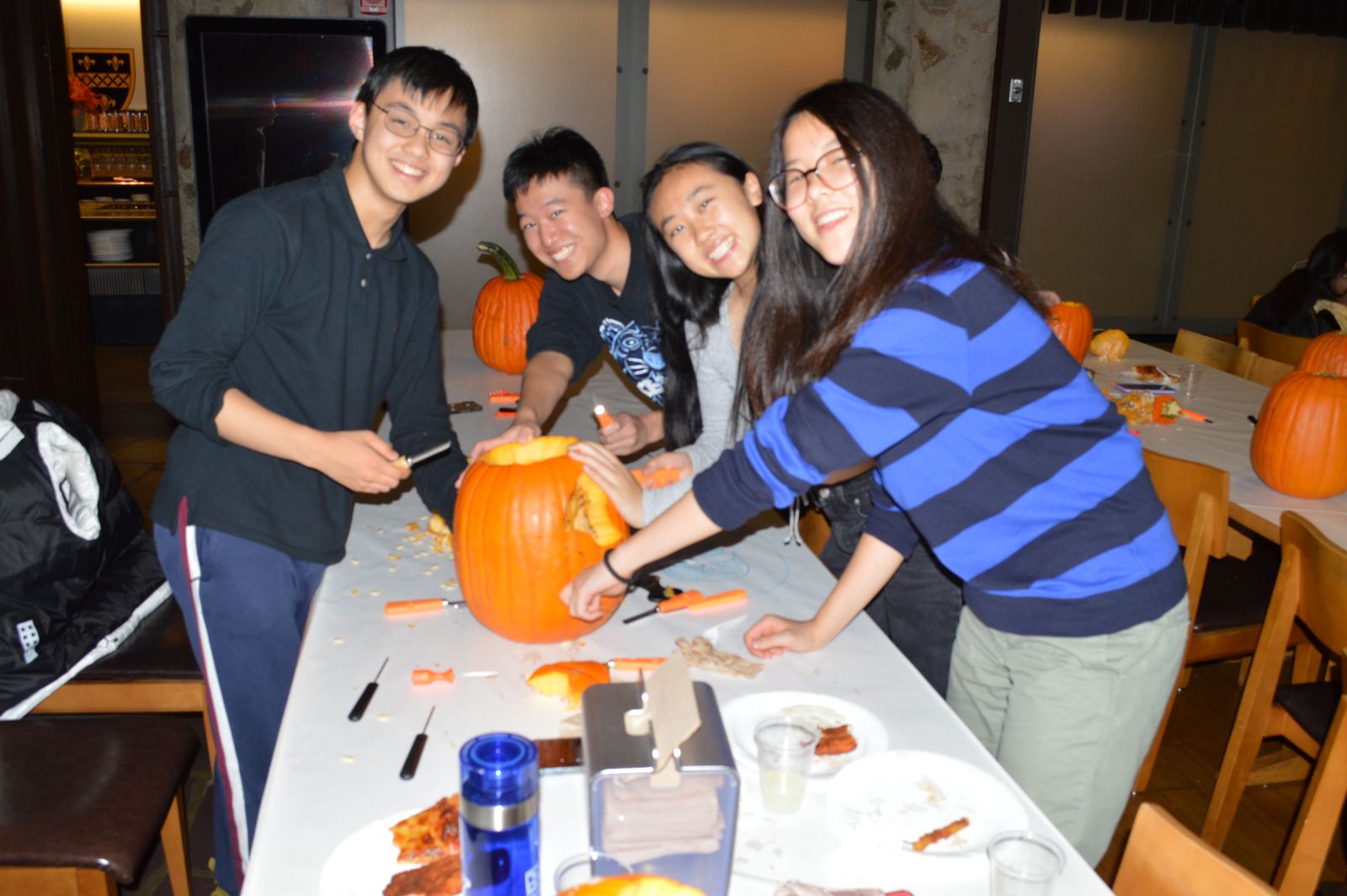 Group of 4 Stilesians pumpkin carving