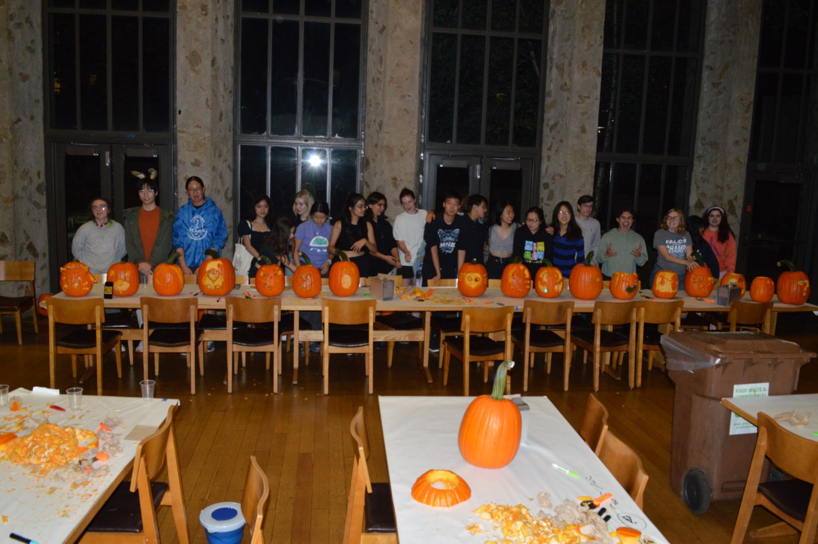 All of the Stilesians at the gala shows off their carved pumpkins