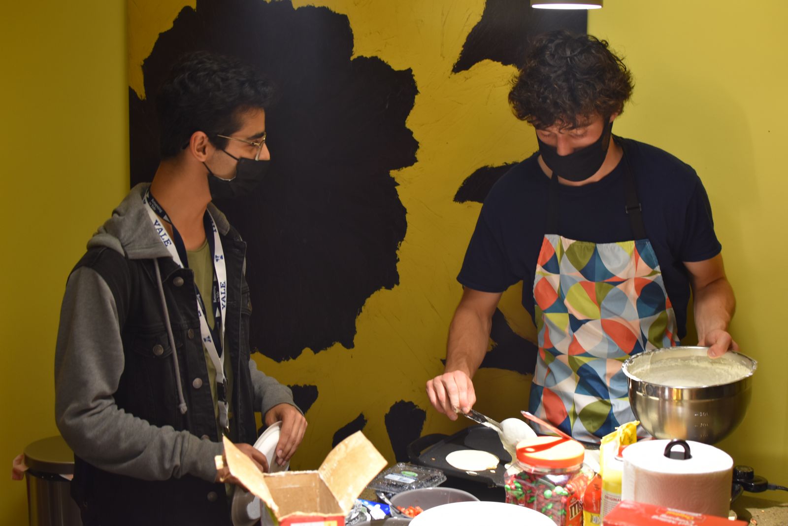 Tyler and Noa making fresh pancakes