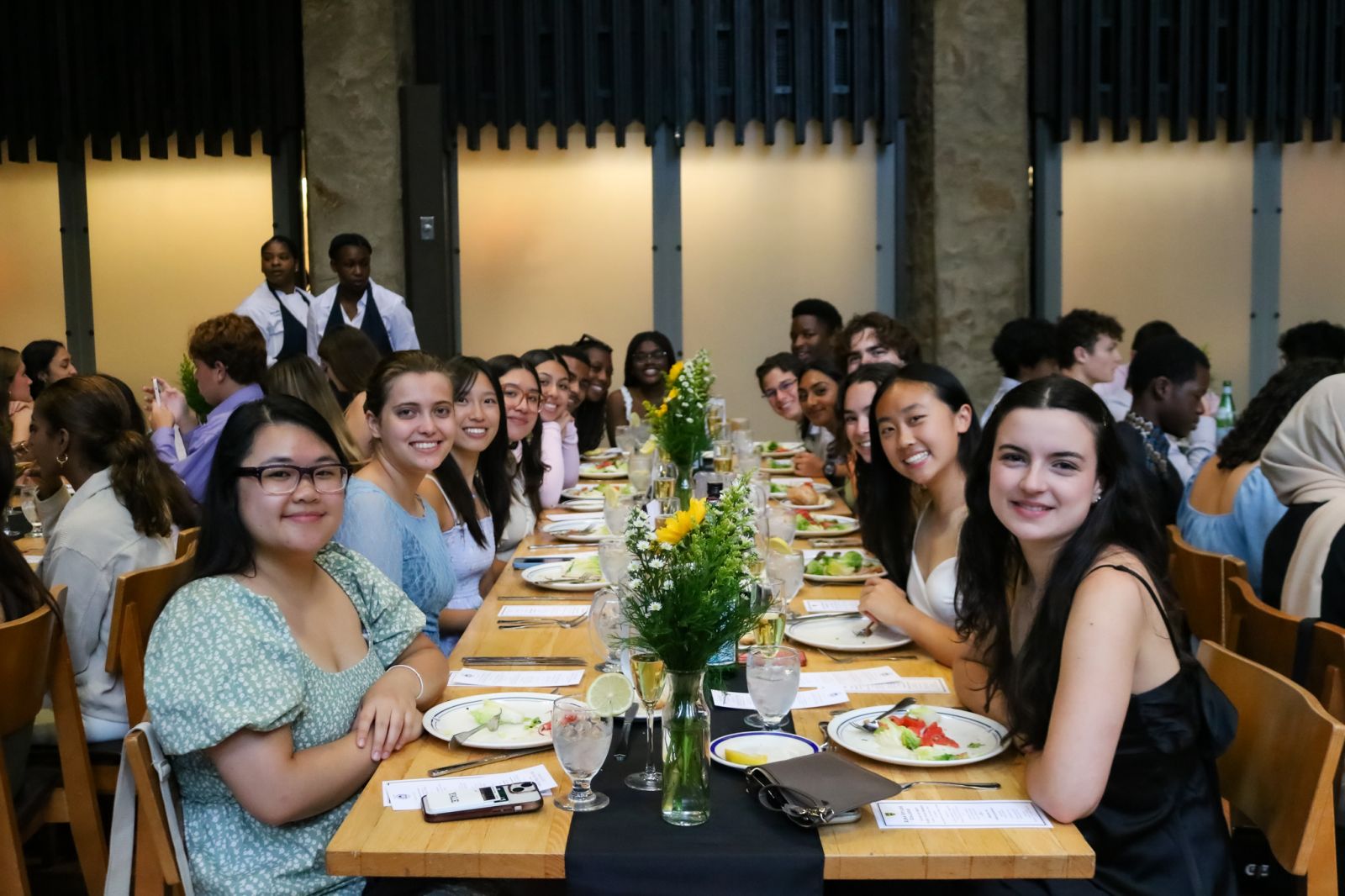 First-Year Dinner with a table of First-year Stilesians