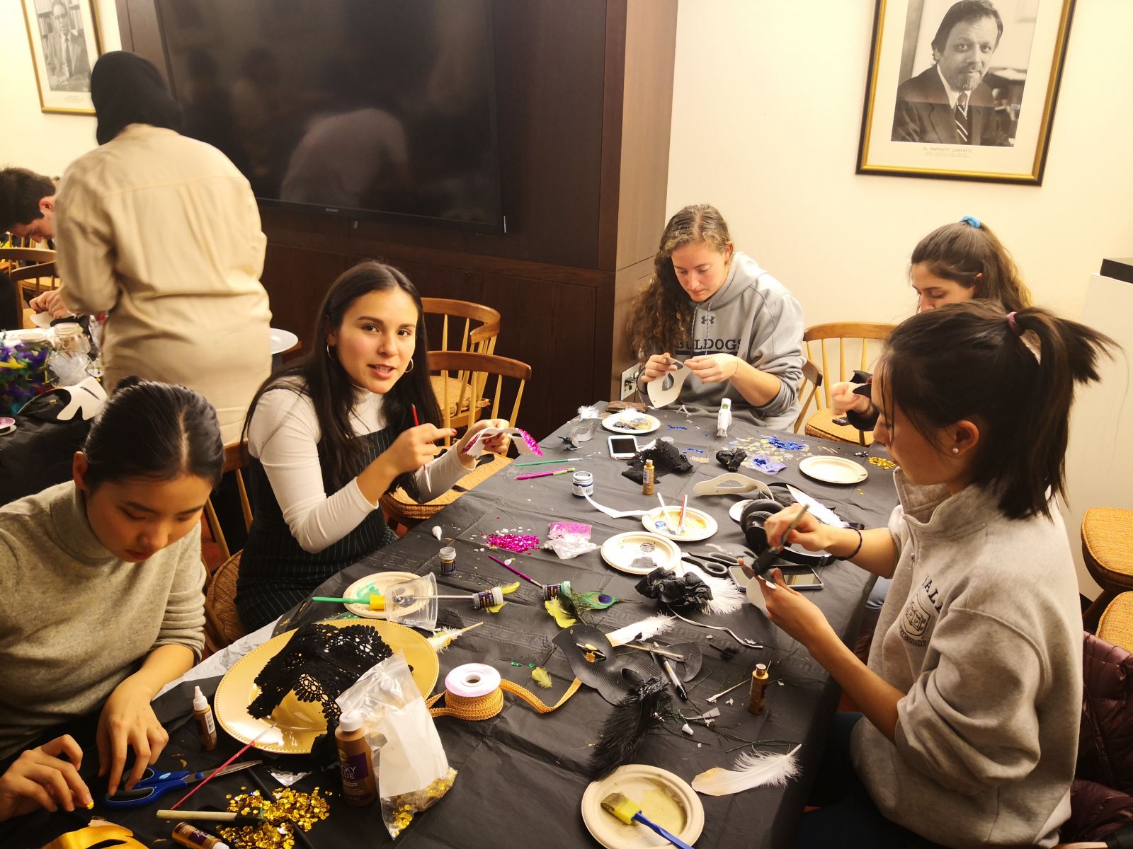 Students painting rocks