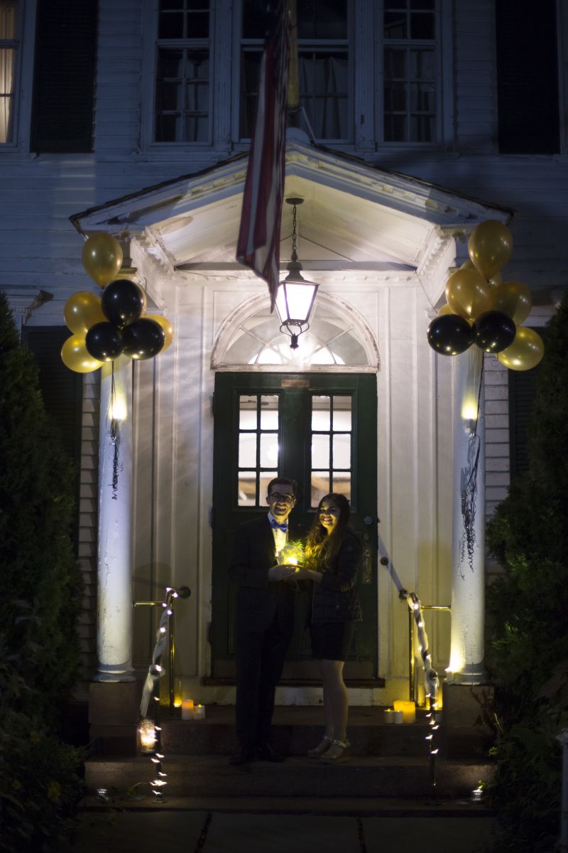 The decorated entrance to the Ezra gala
