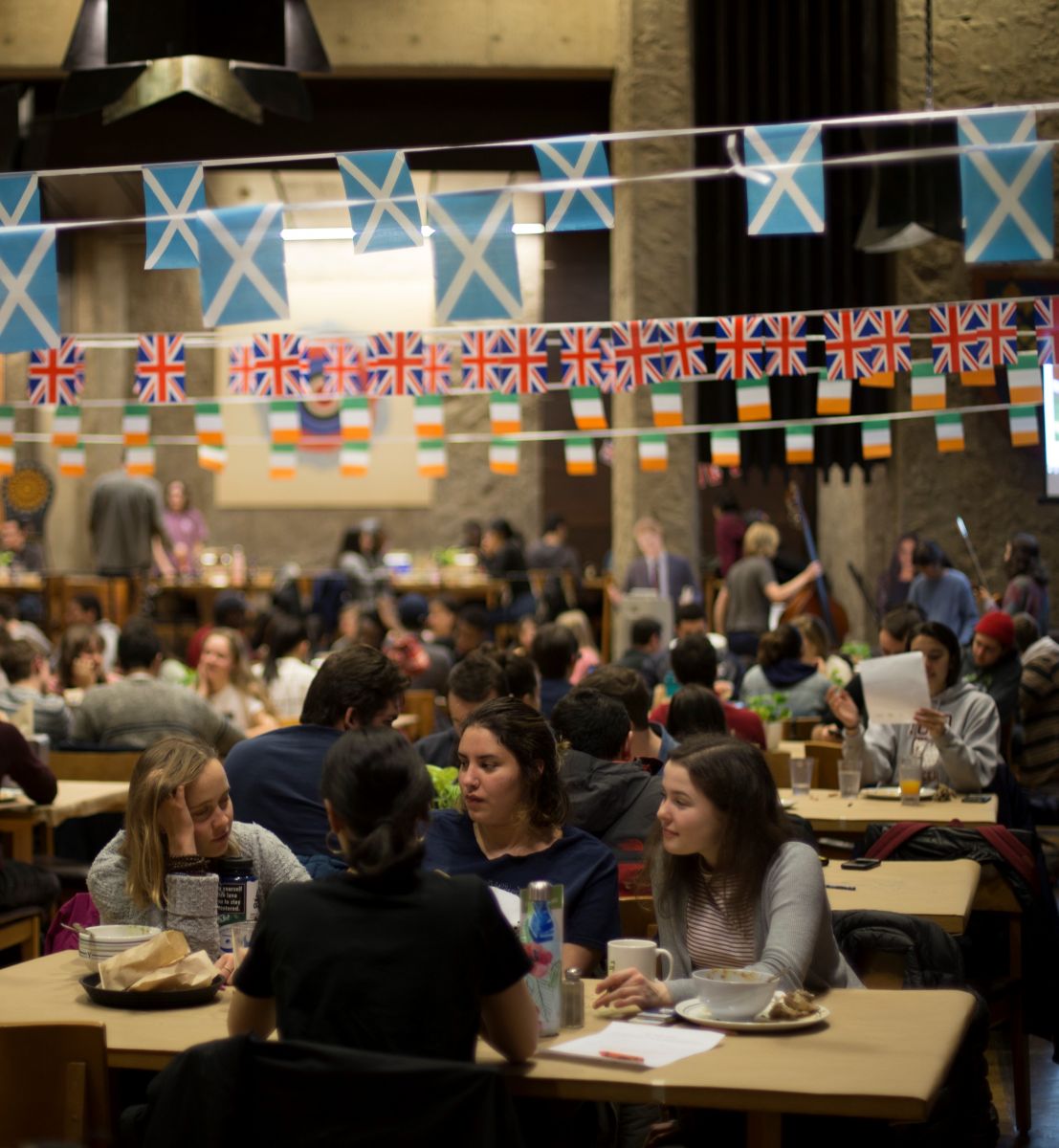 All the students eating and having fun at pub night
