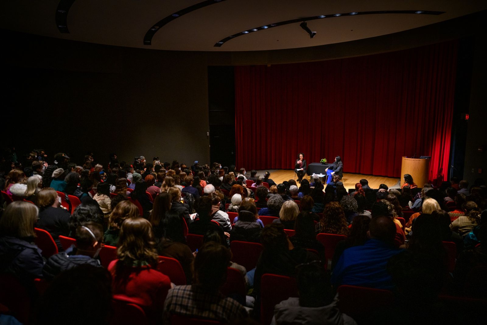 Limon has a full house in an auditorium