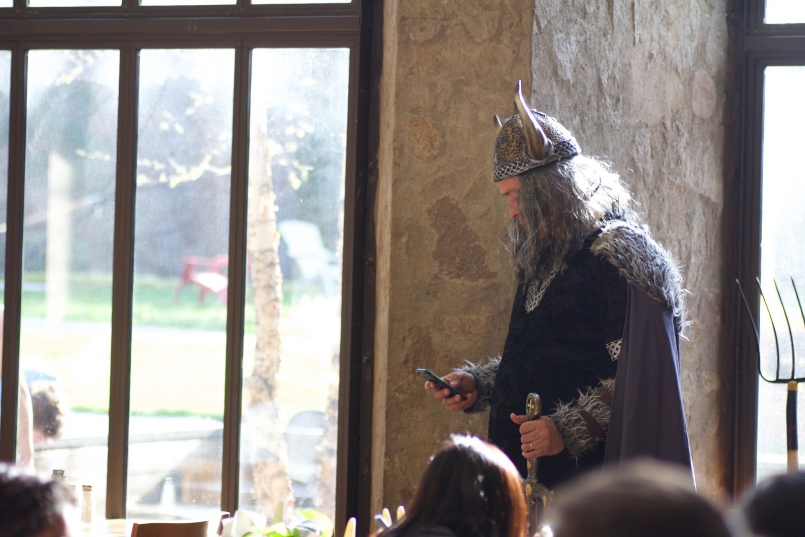 man in viking constume
