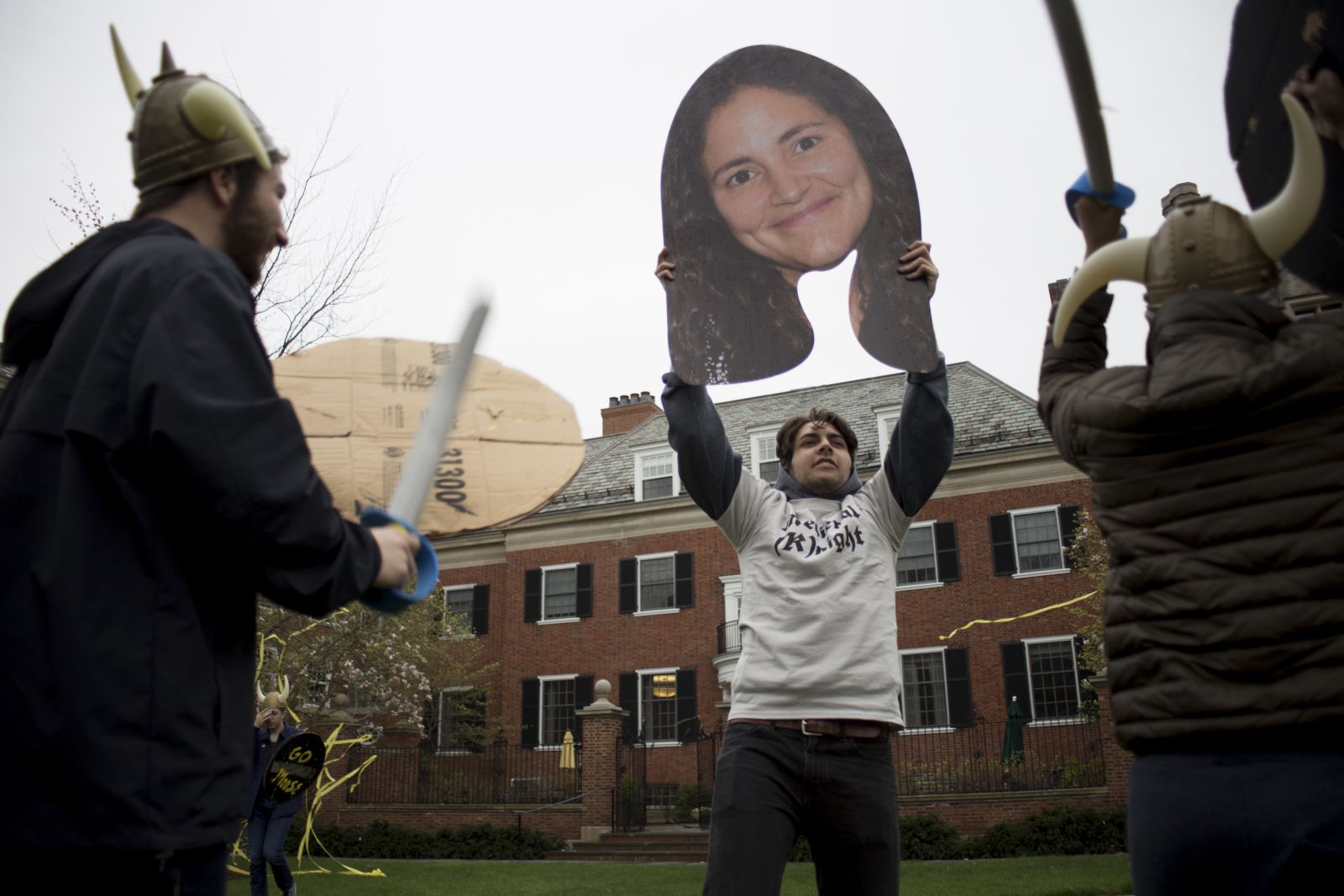sword fighting outside
