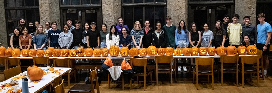 All students in the 2022 pumpkin carving event