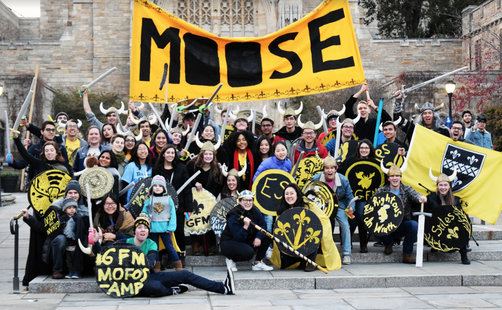 All of the Moose vikings with the Moose banner