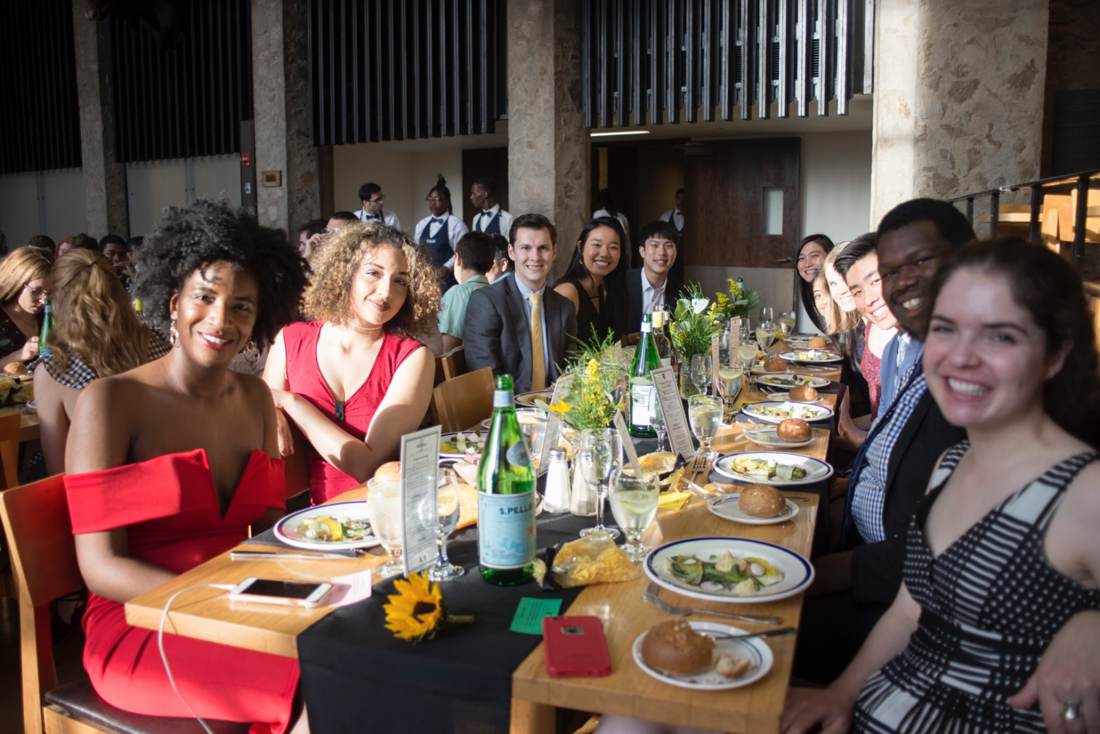 Seniors of the class of 2018 having dinner