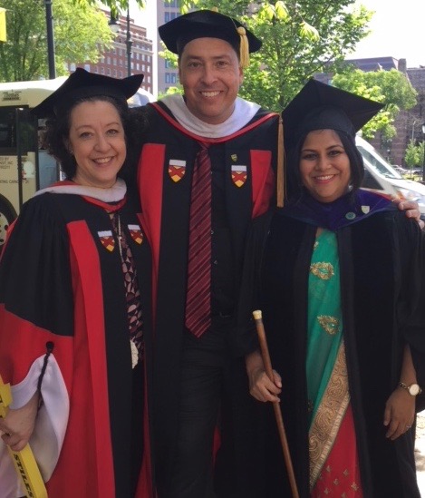 Steve Alicia and Nilakshi at Commencement 2018