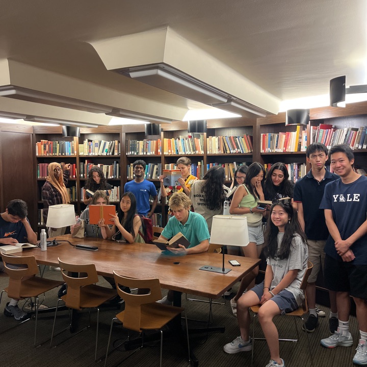 Group of first-years visiting the library