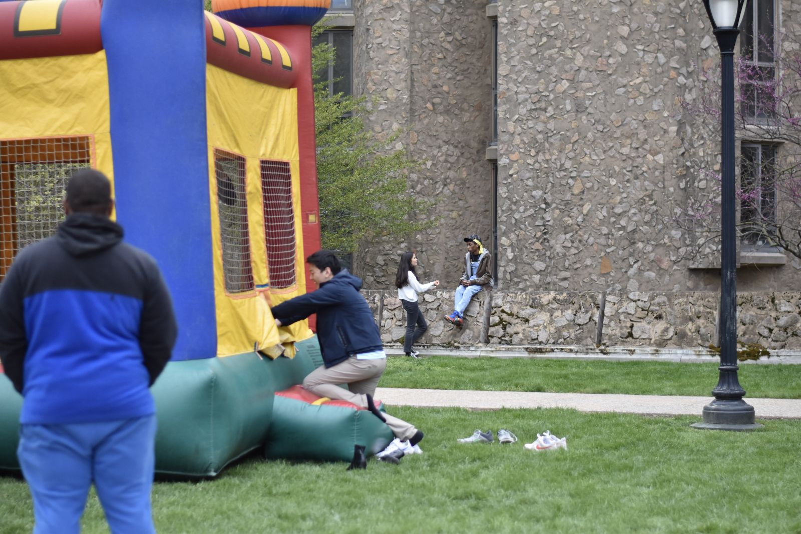 fun day with bounce house on campus