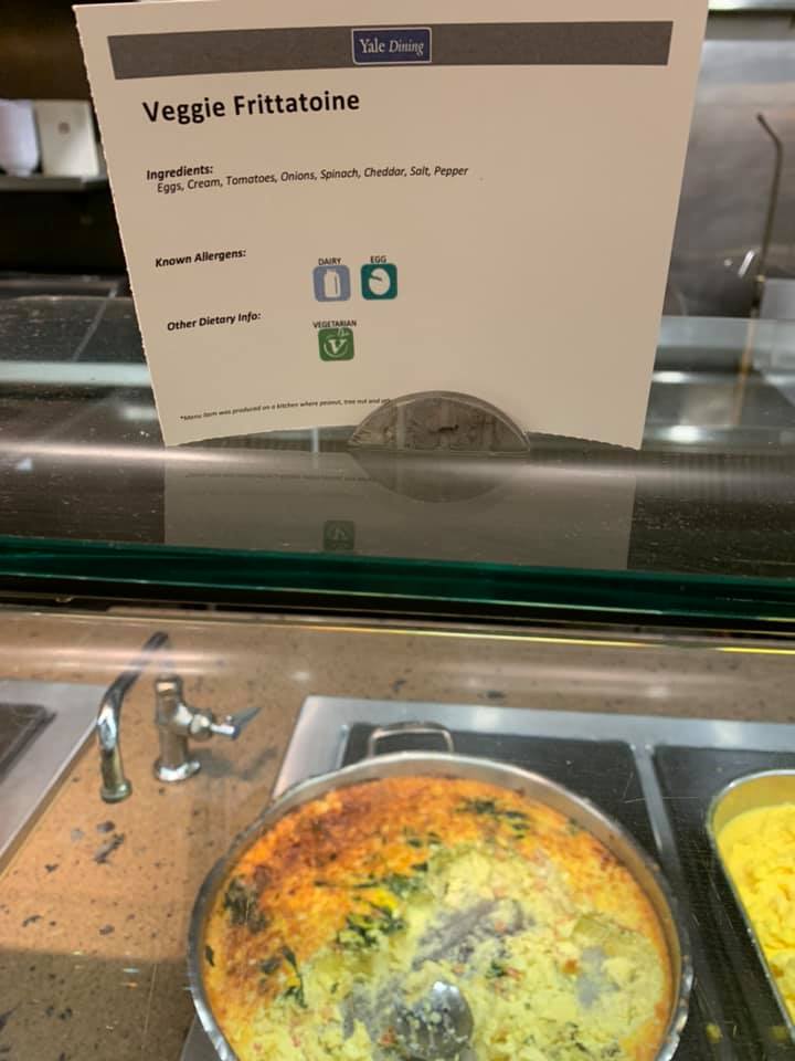 Veggie Frittatoine being served at the dining hall
