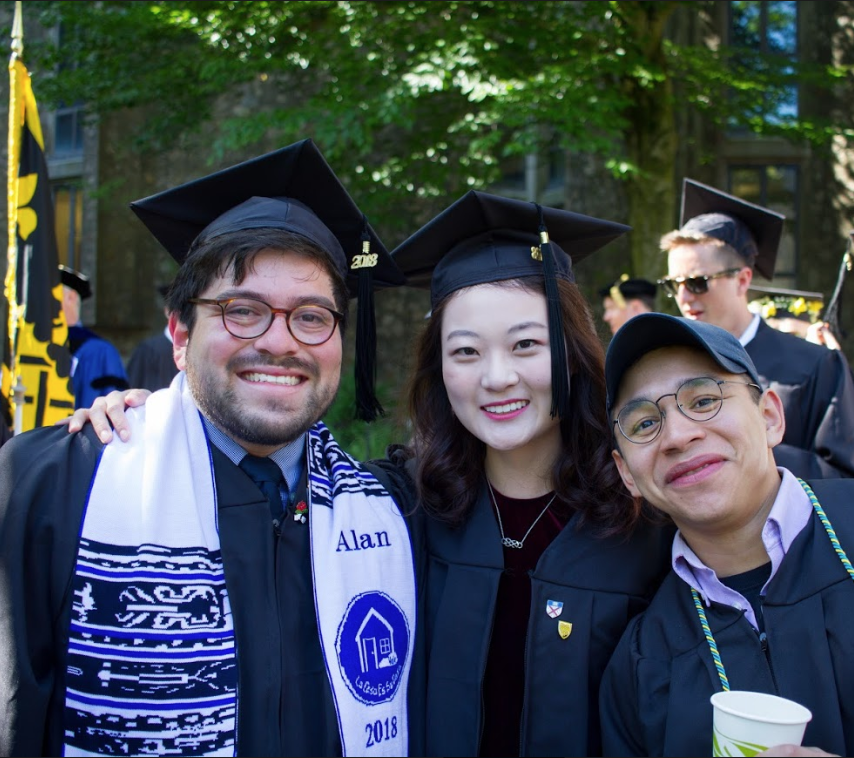 3 friends graduating at Ezra Stiles