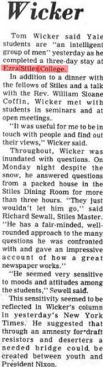 Wicker newspaper clipping