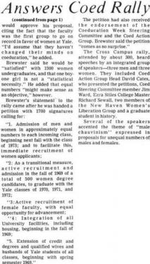 Answer coed rally newspaper clipping