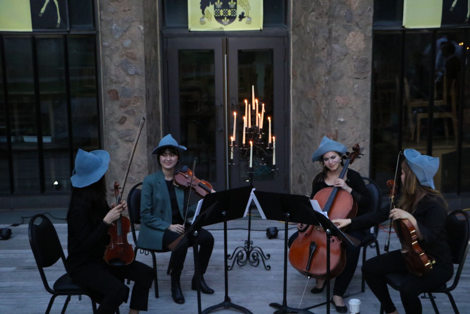 A string quartet at the Harry Potter themed Sidewalk Cafe
