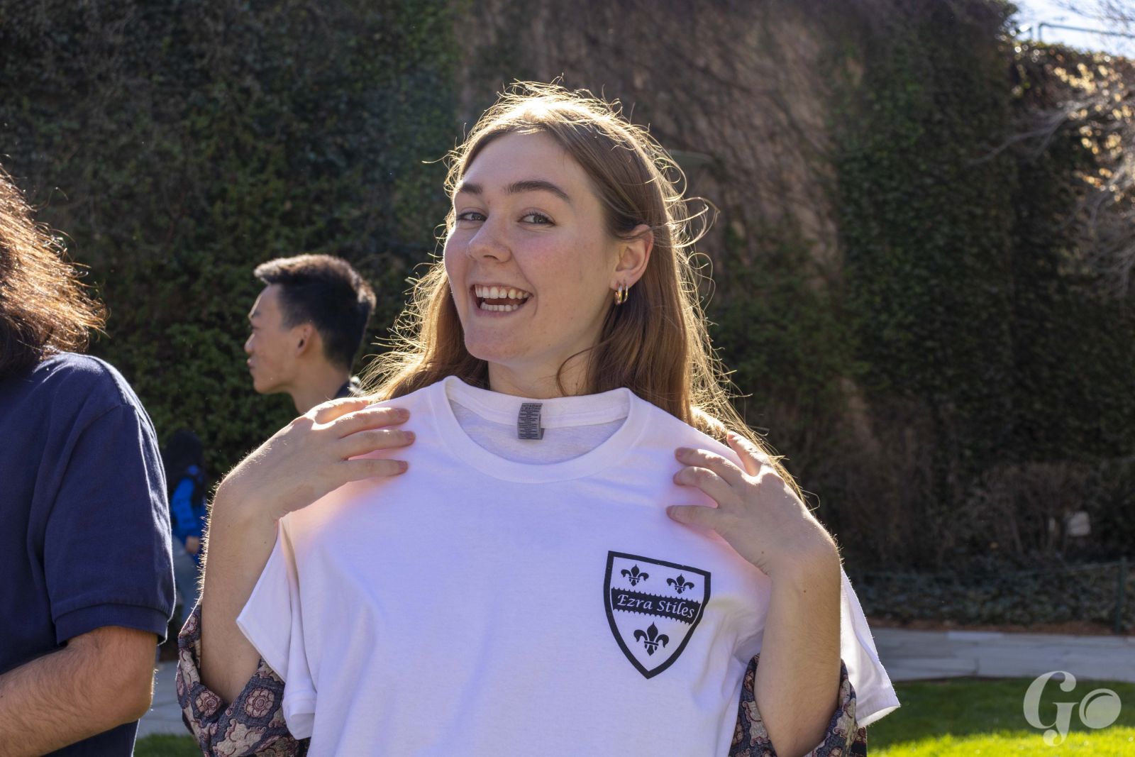 Ezra Stiles students use their college shirts to custom tie-dye