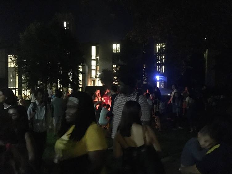 Many students present at s'mores night