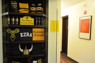 The shelf of the Moose Merch Shop