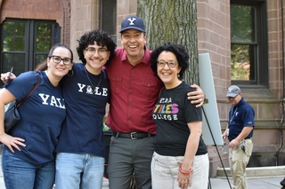 Group family photo of first-year student