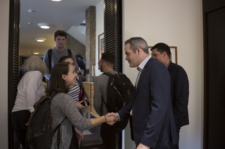 David Begnaud meeting with new people