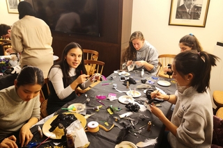 Students painting rocks