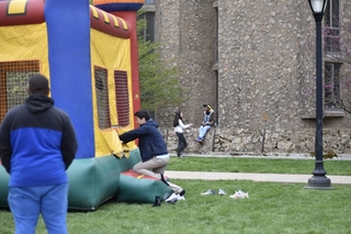 fun day with bounce house on campus