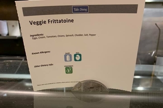 Veggie Frittatoine being served at the dining hall