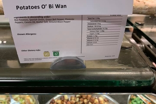 Potatoes O' Bi Wan being served at the dining hall