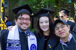3 friends graduating at Ezra Stiles